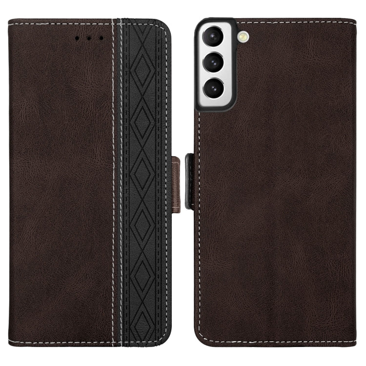 For Samsung Galaxy S23 5G Stitching Side-Magnetic RFID Leather Phone Case