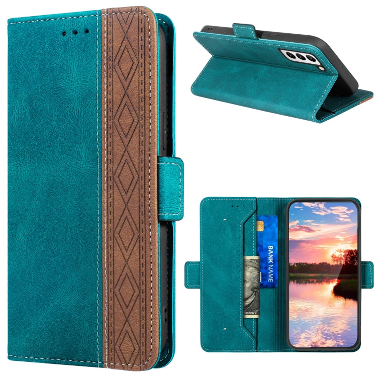 For Samsung Galaxy S23+ 5G Stitching Side-Magnetic RFID Leather Phone Case