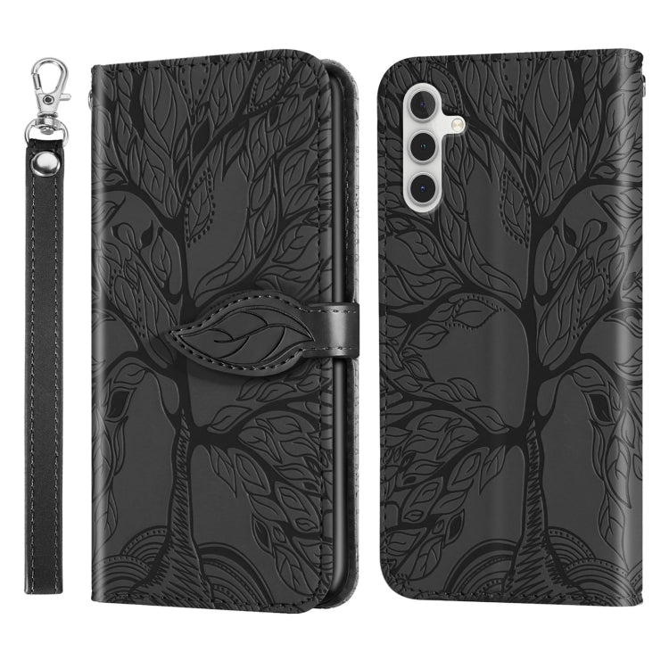 For Samsung Galaxy A14 5G Life Tree Embossing Pattern Leather Phone Case