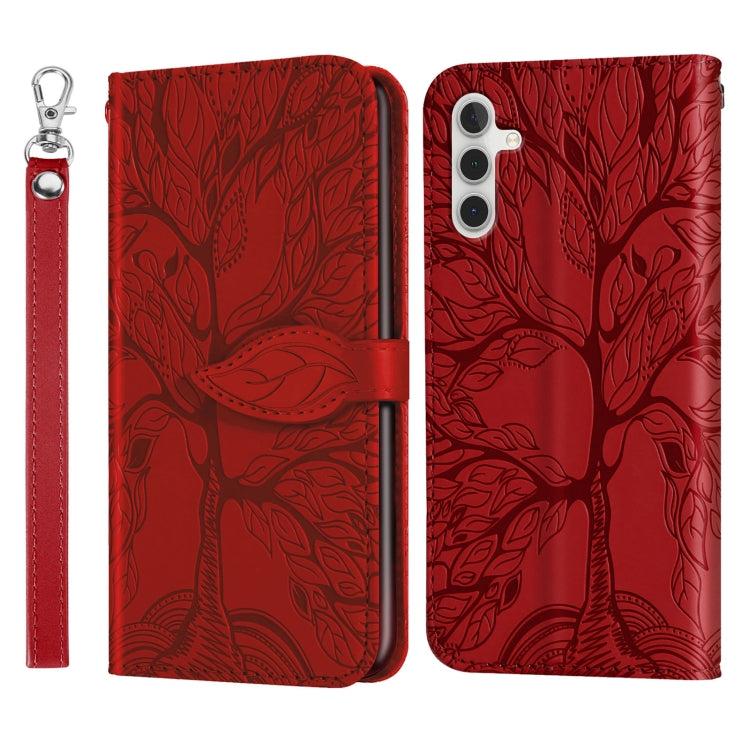 For Samsung Galaxy A14 5G Life Tree Embossing Pattern Leather Phone Case