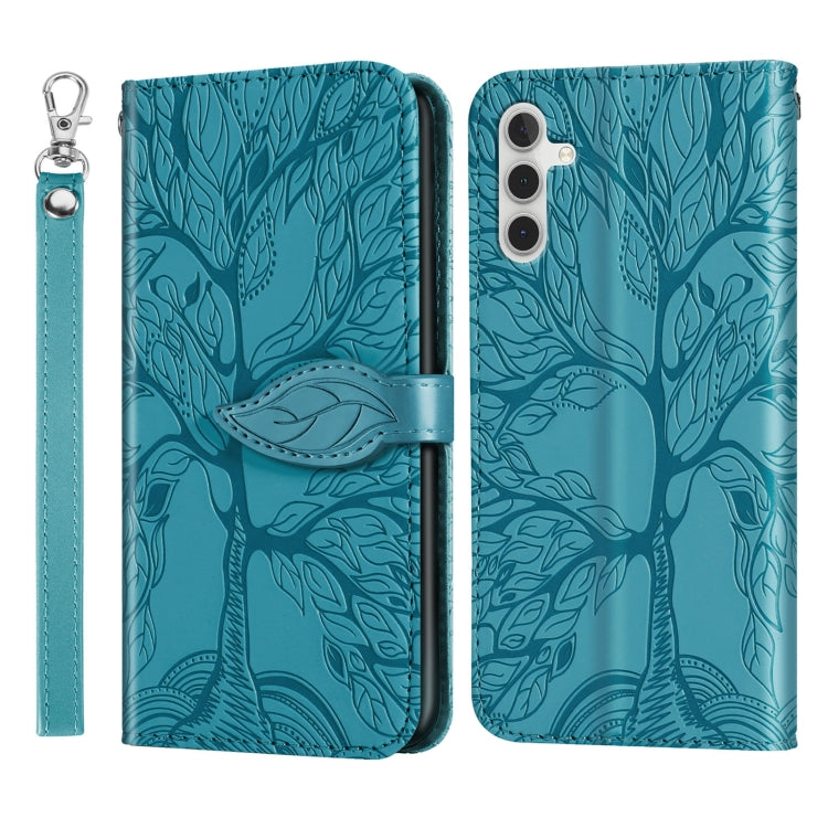 For Samsung Galaxy A14 5G Life Tree Embossing Pattern Leather Phone Case