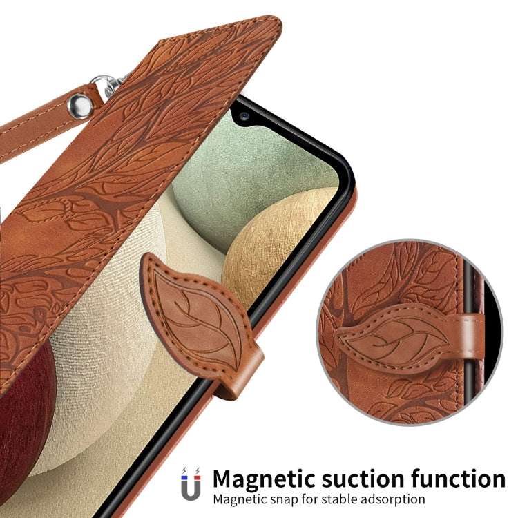 For Samsung Galaxy A14 5G Life Tree Embossing Pattern Leather Phone Case
