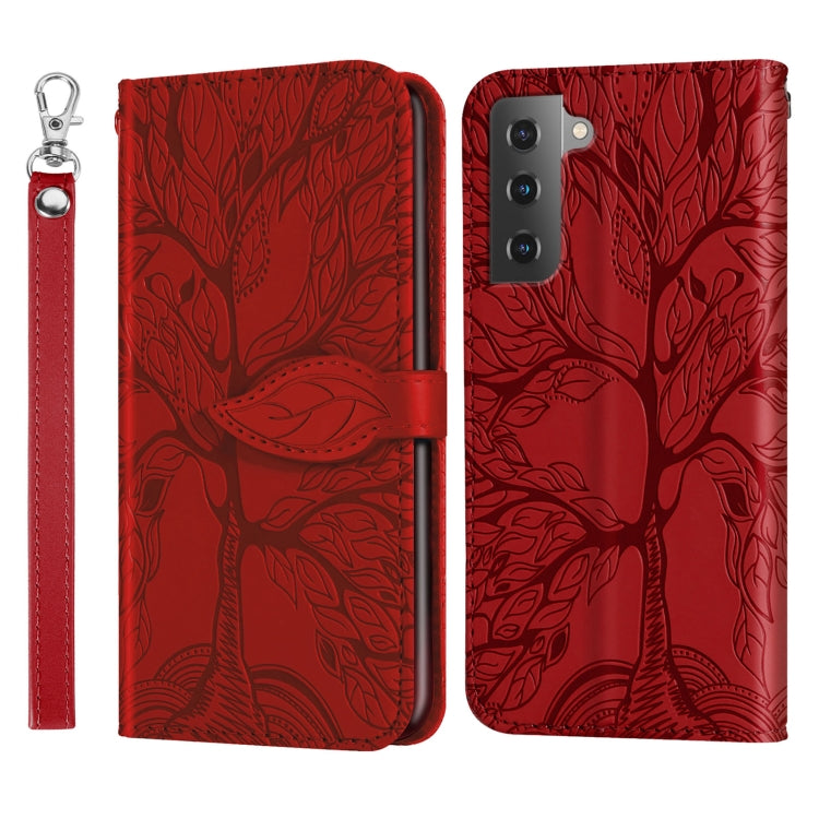 For Samsung Galaxy S23 5G Life Tree Embossing Pattern Leather Phone Case