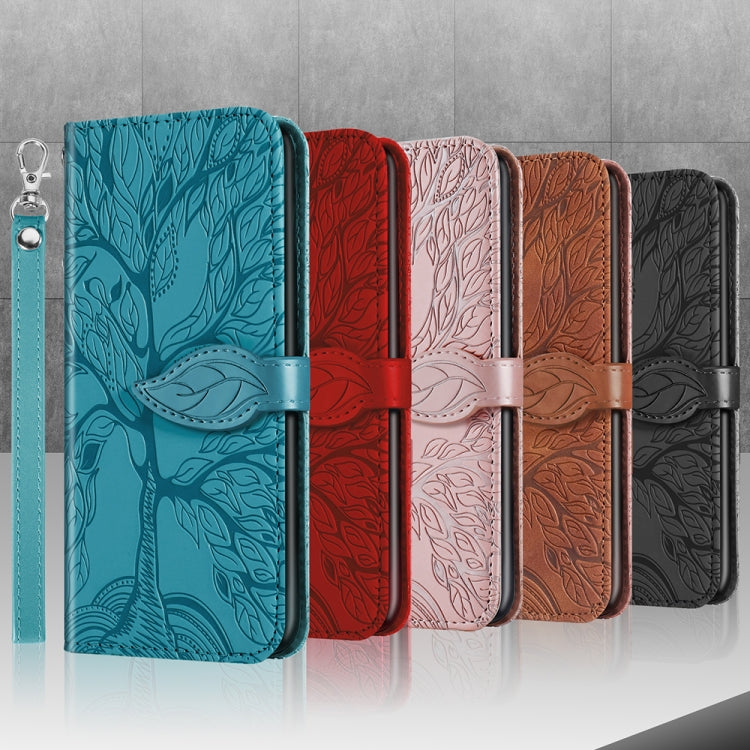 For Samsung Galaxy S23 5G Life Tree Embossing Pattern Leather Phone Case