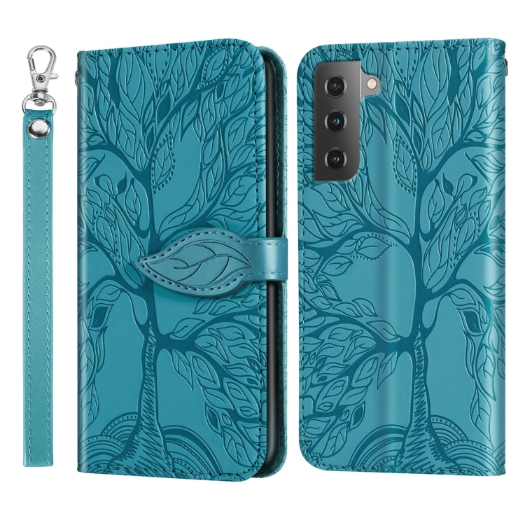 For Samsung Galaxy S23+ 5G Life Tree Embossing Pattern Leather Phone Case