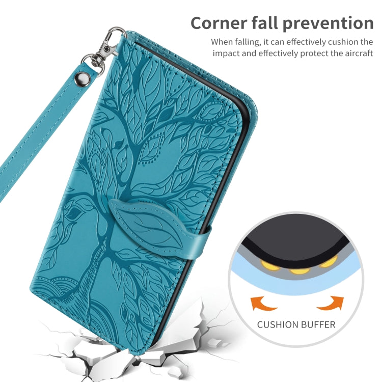 For Samsung Galaxy S23+ 5G Life Tree Embossing Pattern Leather Phone Case