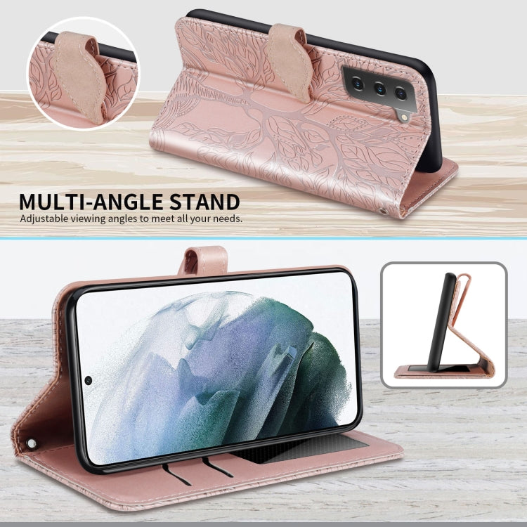 For Samsung Galaxy S23+ 5G Life Tree Embossing Pattern Leather Phone Case