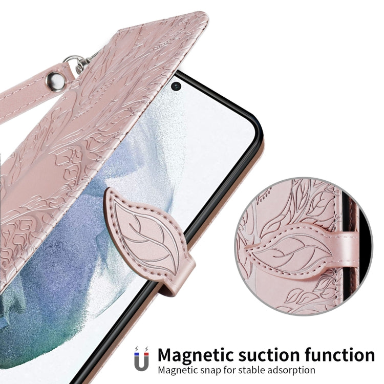 For Samsung Galaxy S23+ 5G Life Tree Embossing Pattern Leather Phone Case