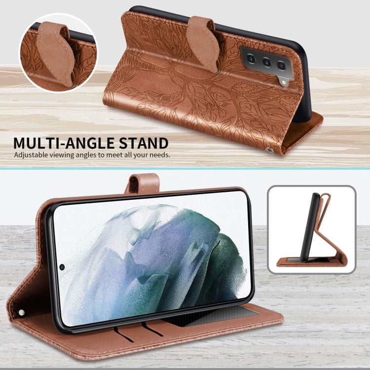 For Samsung Galaxy S23+ 5G Life Tree Embossing Pattern Leather Phone Case