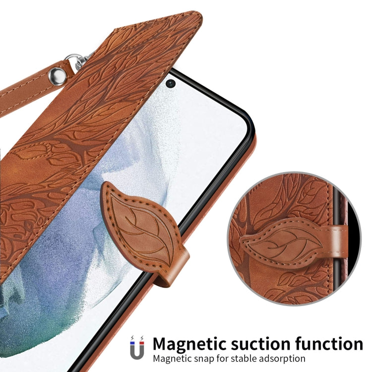 For Samsung Galaxy S23 Ultra 5G Life Tree Embossing Pattern Leather Phone Case