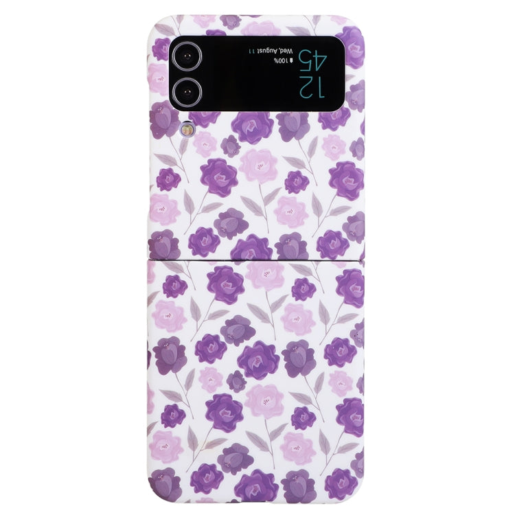 For Samsung Galaxy Z Flip4 5G Flowers Pattern Folded Shockproof Phone Case