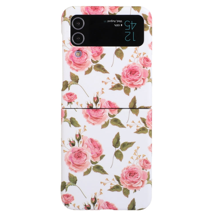 For Samsung Galaxy Z Flip4 5G Flowers Pattern Folded Shockproof Phone Case