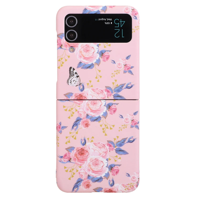 For Samsung Galaxy Z Flip4 5G Flowers Pattern Folded Shockproof Phone Case