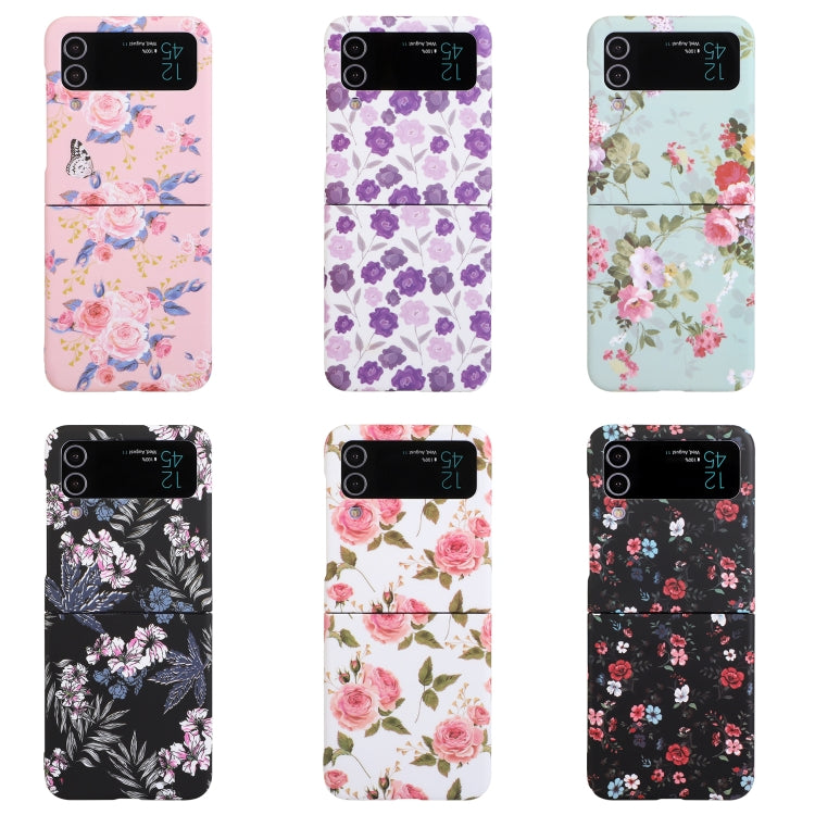 For Samsung Galaxy Z Flip4 5G Flowers Pattern Folded Shockproof Phone Case