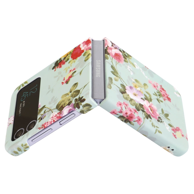 For Samsung Galaxy Z Flip4 5G Flowers Pattern Folded Shockproof Phone Case
