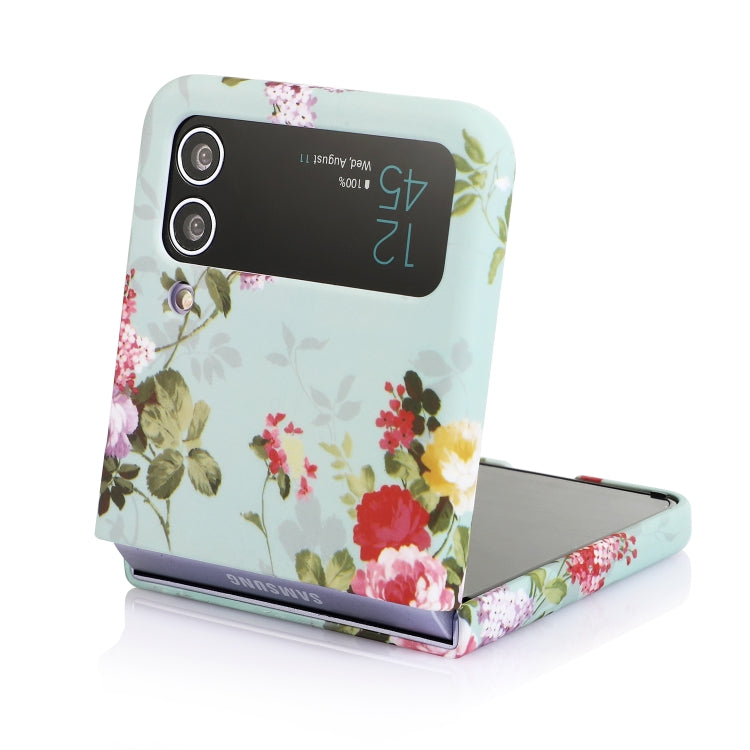 For Samsung Galaxy Z Flip4 5G Flowers Pattern Folded Shockproof Phone Case