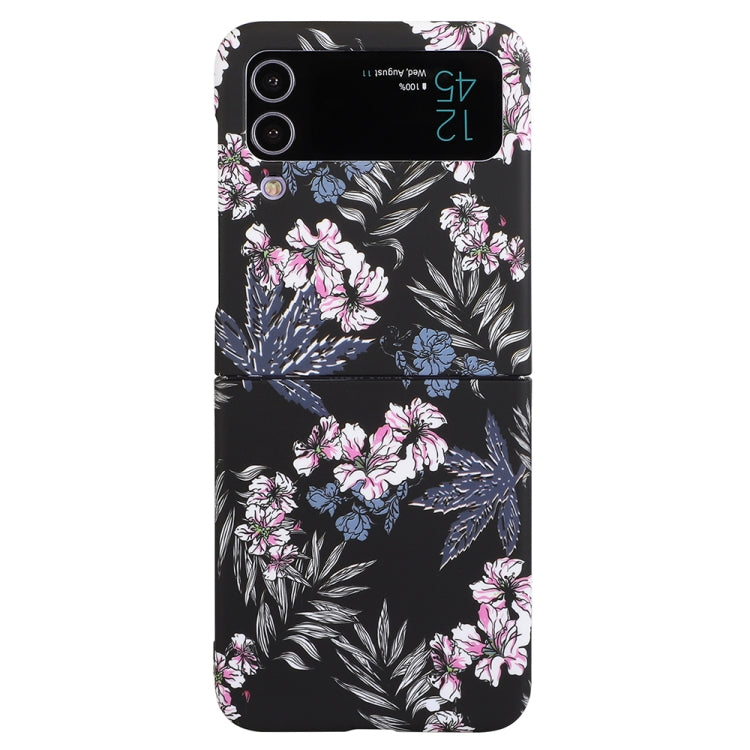 For Samsung Galaxy Z Flip3 5G Flowers Pattern Folded Shockproof Phone Case
