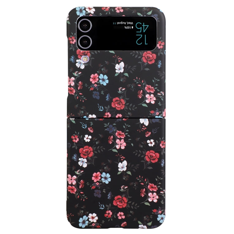 For Samsung Galaxy Z Flip3 5G Flowers Pattern Folded Shockproof Phone Case