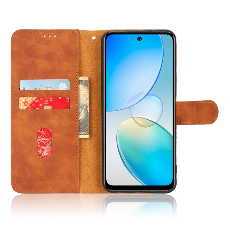 For Infinix Hot 12 Skin Feel Magnetic Flip Leather Phone Case