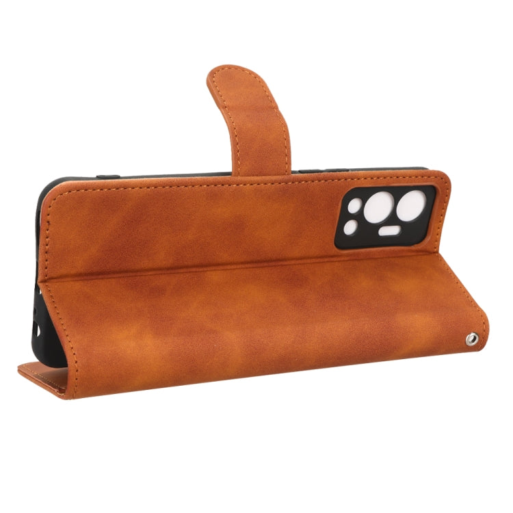 For Infinix Hot 12 Skin Feel Magnetic Flip Leather Phone Case