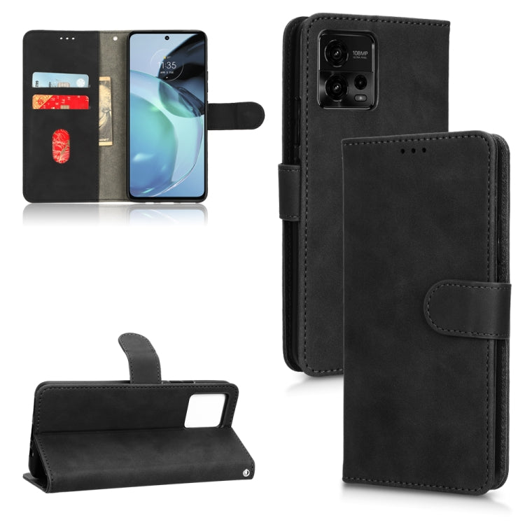 For Motorola Moto G62 4G Skin Feel Magnetic Flip Leather Phone Case
