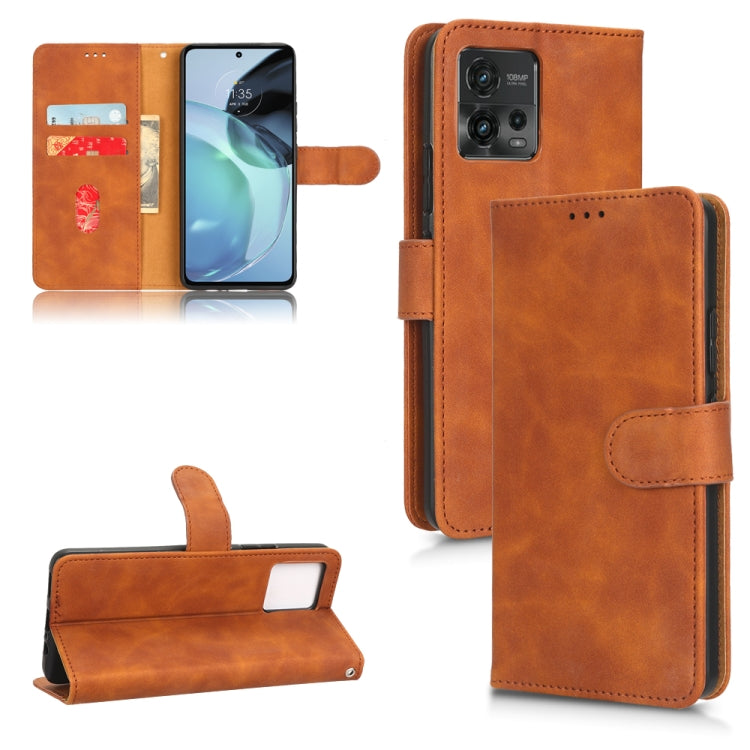 For Motorola Moto G62 4G Skin Feel Magnetic Flip Leather Phone Case