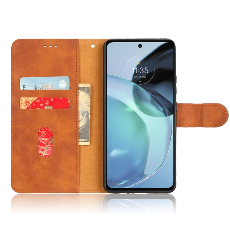 For Motorola Moto G62 4G Skin Feel Magnetic Flip Leather Phone Case