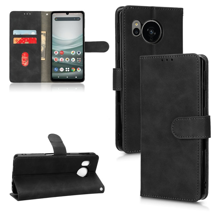 For Sharp Aquos Sense 7 Plus Skin Feel Magnetic Flip Leather Phone Case