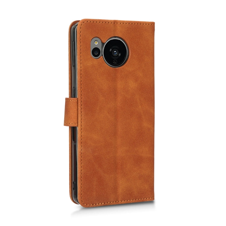 For Sharp Aquos Sense 7 Plus Skin Feel Magnetic Flip Leather Phone Case