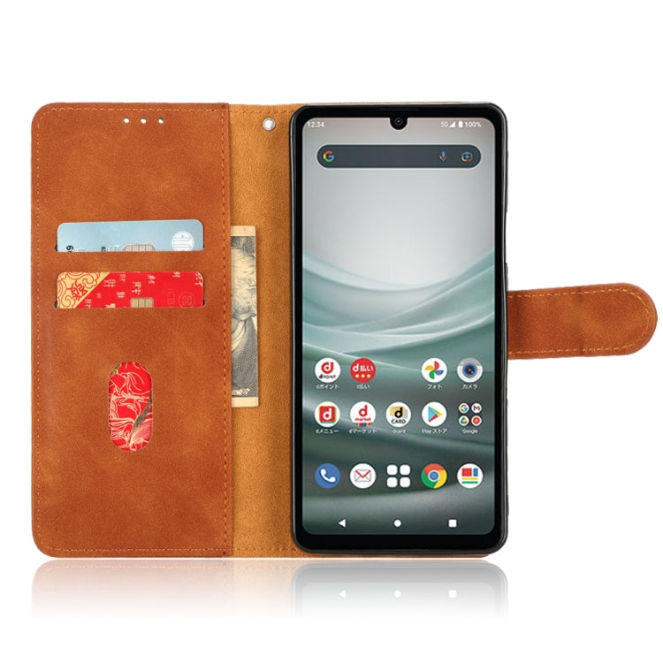 For Sharp Aquos Sense 7 Plus Skin Feel Magnetic Flip Leather Phone Case