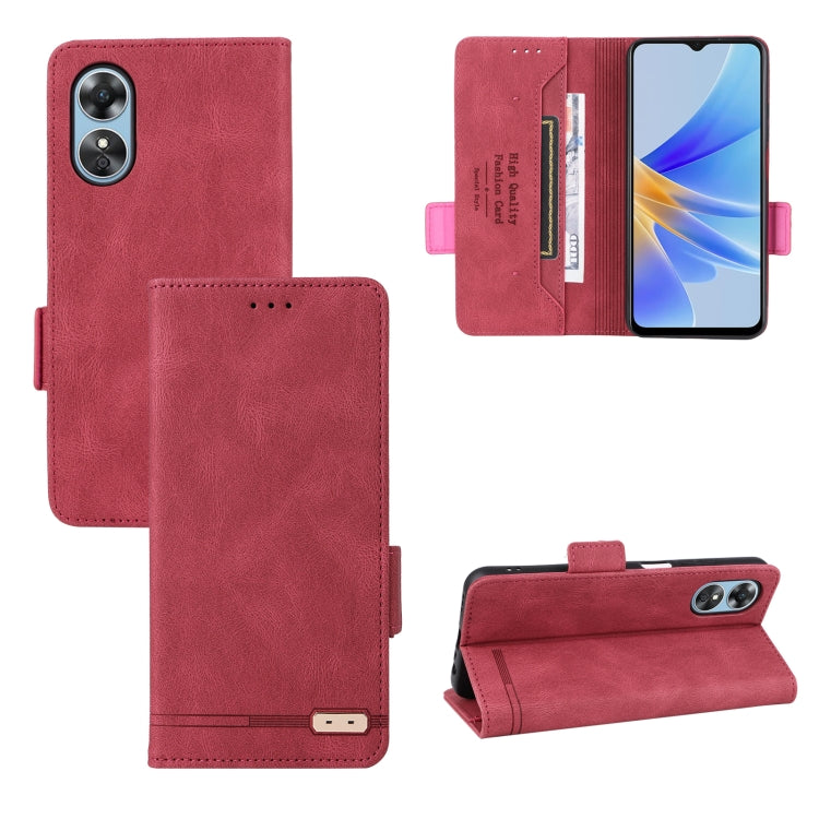 For OPPO A17 Magnetic Clasp Leather Phone Case