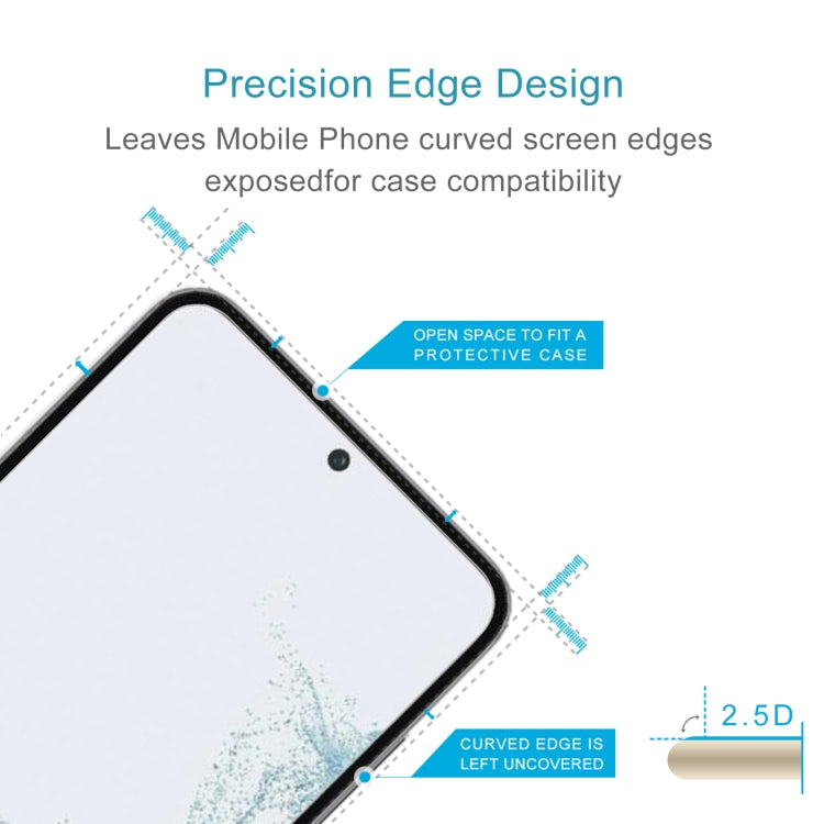 For Samsung Galaxy S23 5G 10pcs 0.26mm 9H 2.5D Tempered Glass Film, Support Fingerprint Unlock
