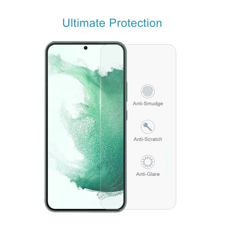 For Samsung Galaxy S23+ 5G 10pcs 0.26mm 9H 2.5D Tempered Glass Film, Support Fingerprint Unlock