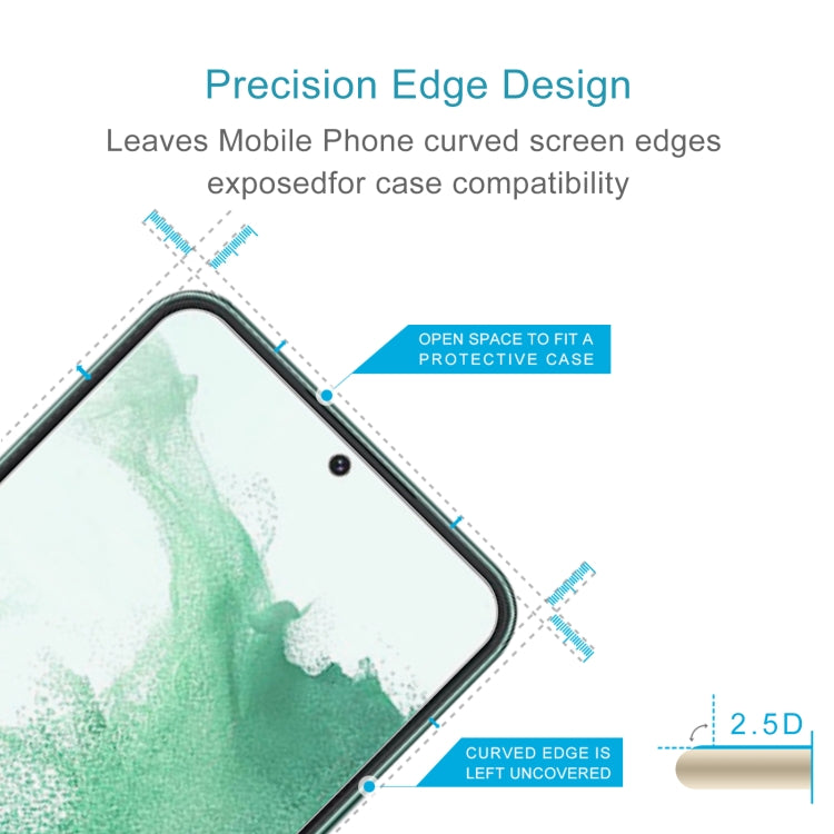 For Samsung Galaxy S23+ 5G 50pcs 0.26mm 9H 2.5D Tempered Glass Film, Support Fingerprint Unlock