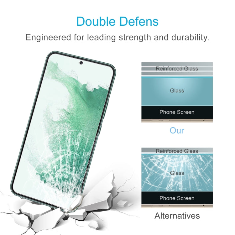 For Samsung Galaxy S23+ 5G 50pcs 0.26mm 9H 2.5D Tempered Glass Film, Support Fingerprint Unlock