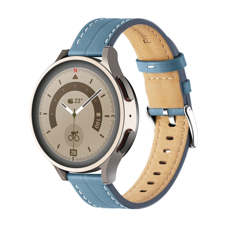 20mm Unusual Fluted Leather Watch Band