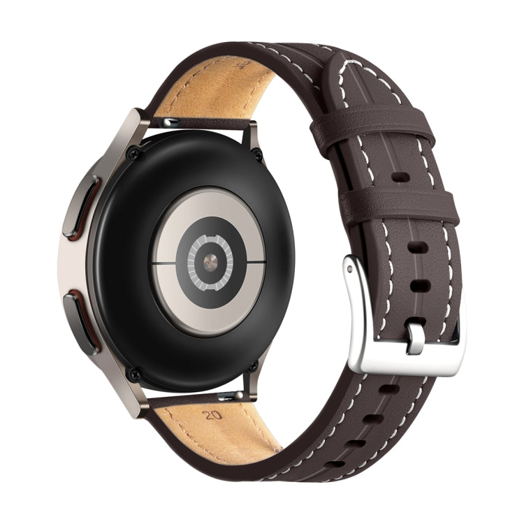 20mm Unusual Fluted Leather Watch Band
