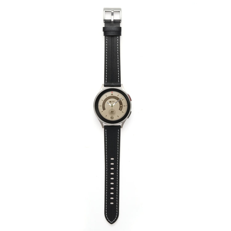 20mm Unusual Fluted Leather Watch Band