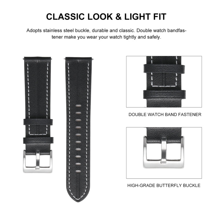 20mm Unusual Fluted Leather Watch Band