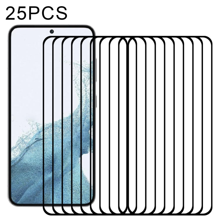 For Samsung Galaxy S23 5G 25pcs 3D Curved Edge Full Screen Full Glue Tempered Glass Film