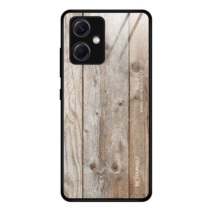 For Xiaomi Redmi Note 12 China Wood Grain Glass TPU Phone Case