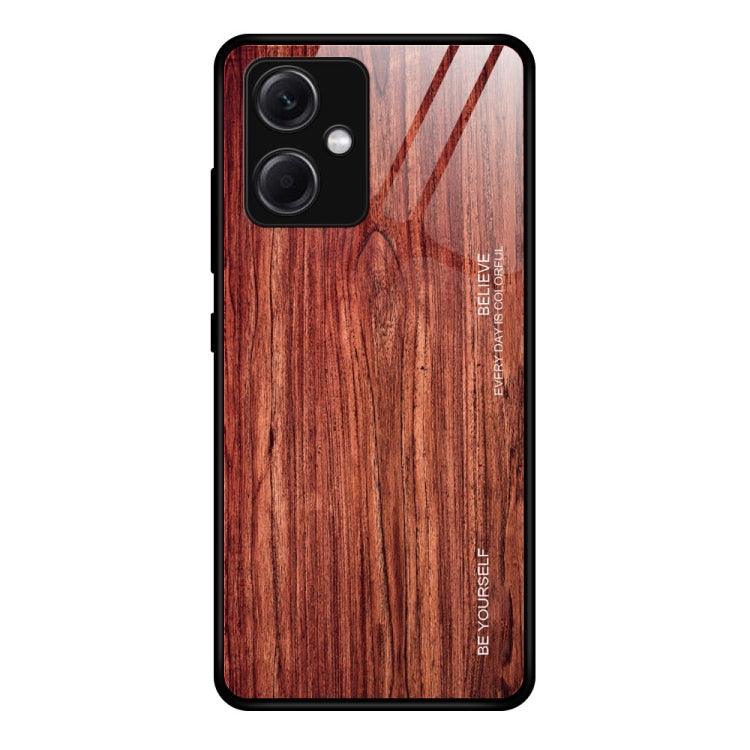 For Xiaomi Redmi Note 12 China Wood Grain Glass TPU Phone Case