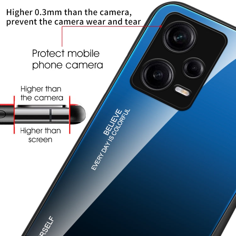 For Xiaomi Redmi Note 12 Pro 5G China Gradient Color Glass Phone Case