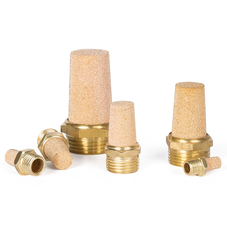 LAIZE 10pcs Half Copper Long Pneumatic Muffler, Caliber:3 Point