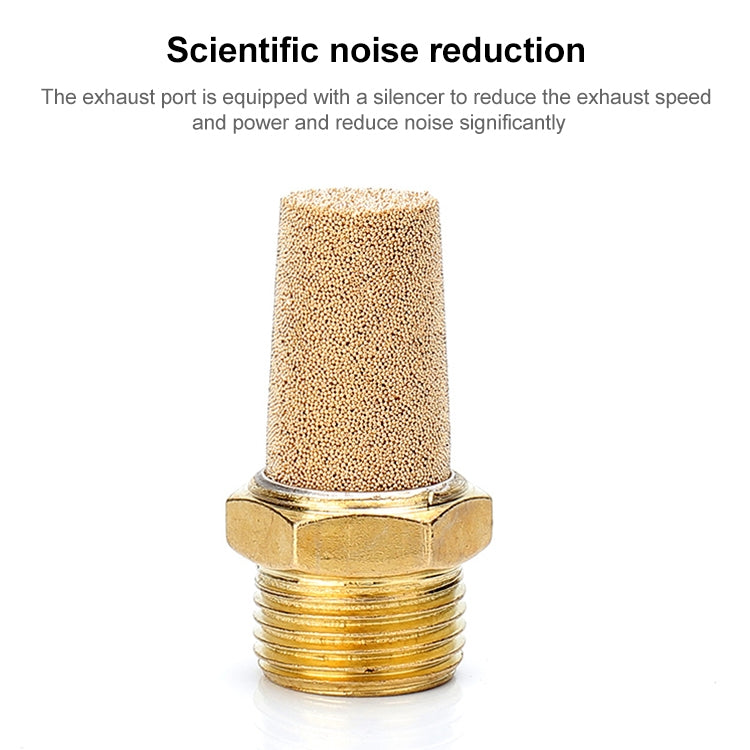 LAIZE 10pcs Half Copper Long Pneumatic Muffler, Caliber:3 Point