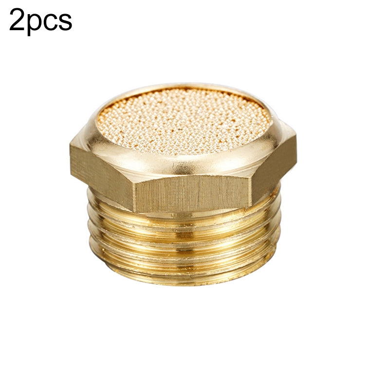 LAIZE 10pcs  Semi Copper Flat Pneumatic Muffler, Caliber:4 Point