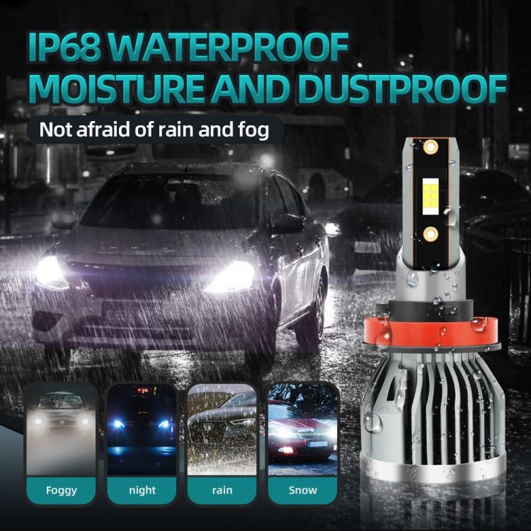 Q3 1 Pair H11 30W / 3000LM / DC9-36V / 6000K IP68 Waterproof Car LED Headlight