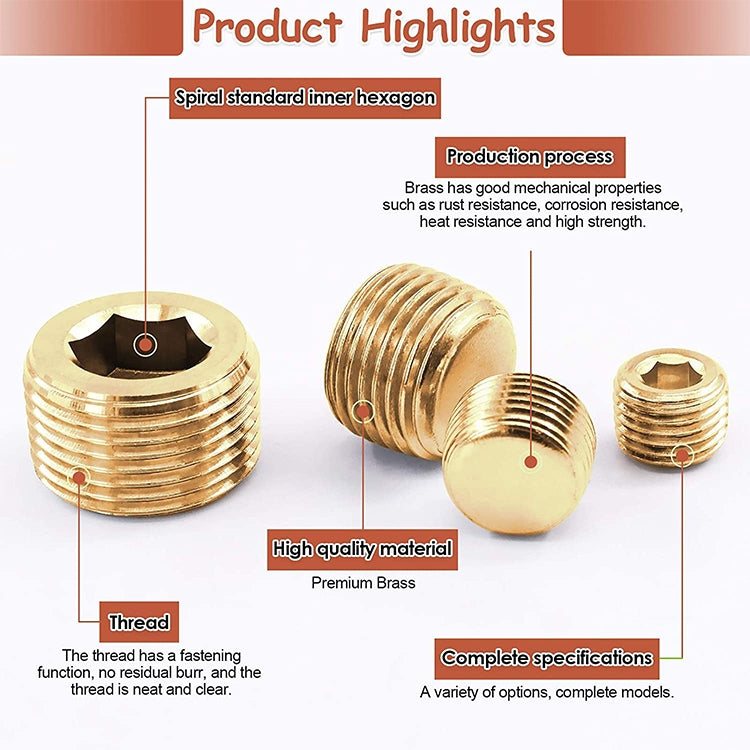 LAIZE 10pcs Copper Plug Connector Accessories, Caliber:4 Point