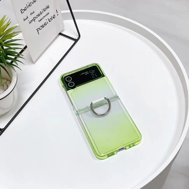 For Samsung Galaxy Z Flip4 5G Gradient Color Ring Holder Fold Phone Case