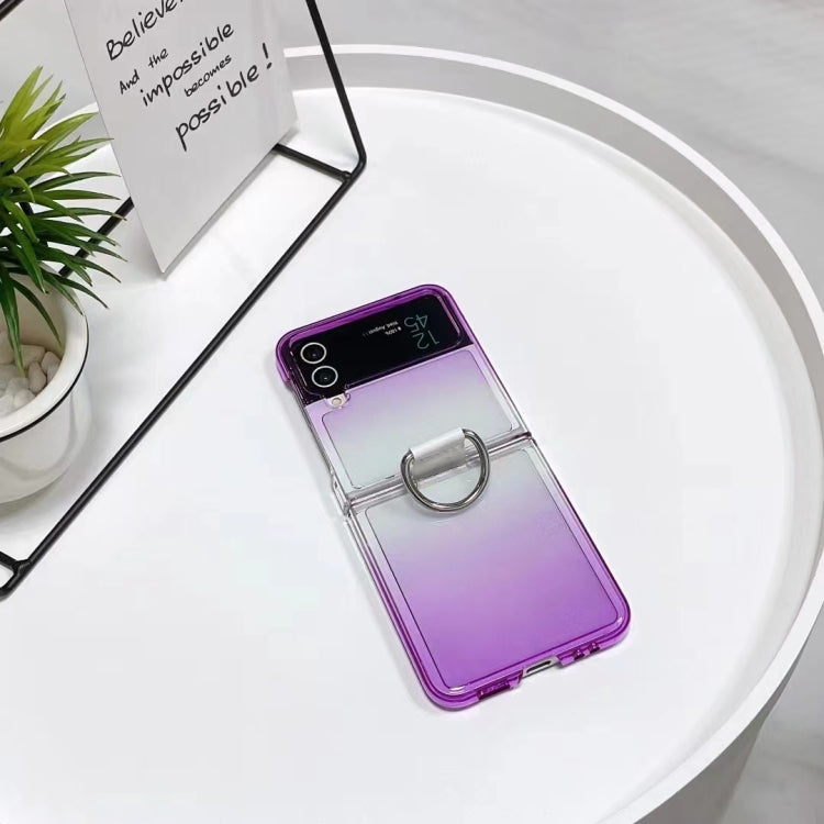For Samsung Galaxy Z Flip4 5G Gradient Color Ring Holder Fold Phone Case